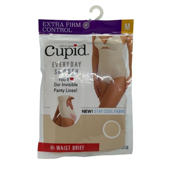 NWT Cupid Hi-Waist Brief M Nude Extra Firm Control Stay Cool Everyday Smooth - Picture 1 of 3